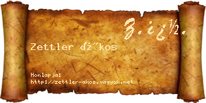 Zettler Ákos névjegykártya